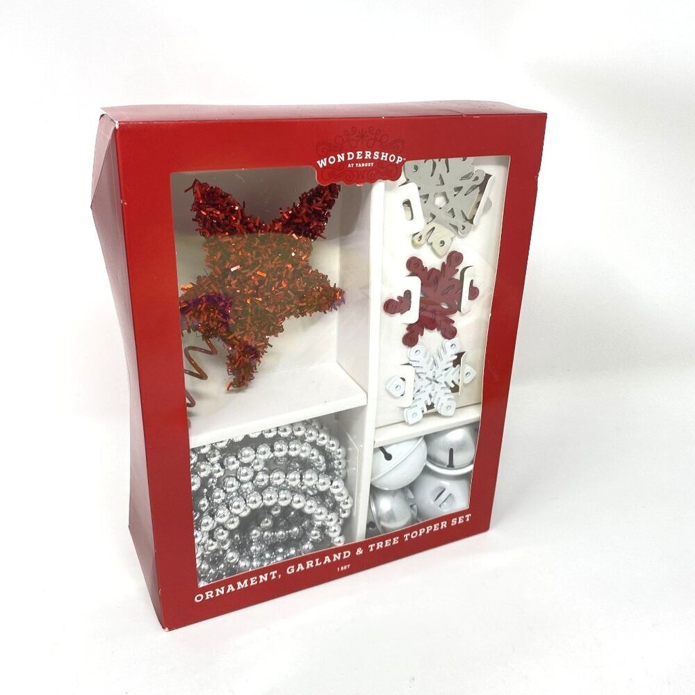 Target 12pc Christmas Mini Tree Decor Trim Set Red/Silver/White Wondershop™